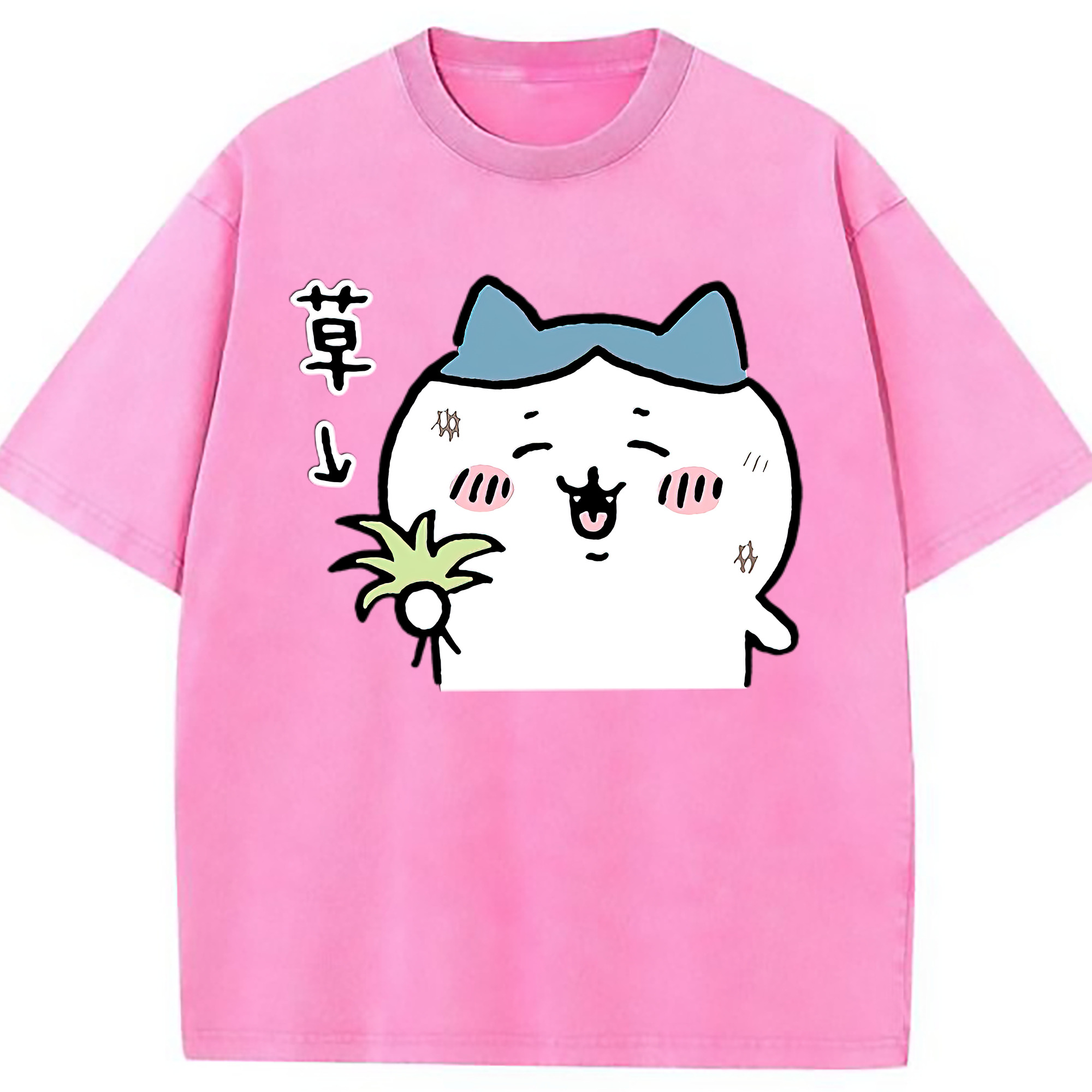 （画像用） ちいかわ ハチワレ Chii-kawa hachiware 綿100% ヴィンテージ風 半袖Tシャツ（フロントプリント）
